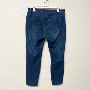 J. Jill Womens Authentic Fit Slim Ankle Stretch Blue Denim Jeans Size 8 Raw Hem